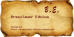 Breszlauer Edvina névjegykártya